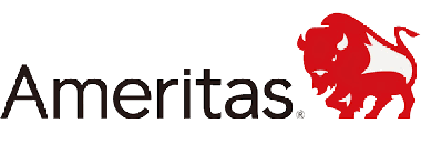 Logo of Ameritas with the word 'Ameritas' in black text and a red buffalo graphic